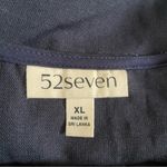 52SEVEN Colorblock Cap Sleeve Linen Blend Dress In Denim Combo Size XL Black Photo 3