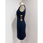 Mario Serrani Women's Blue Black Printed Unlined Comfort Knit Shift Dress Size S Photo 5
