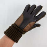 Interpur Vintage Brown Knit Fabric Vinyl Patch Gloves Womens One Size Photo 0