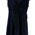 EXPRESS  Black Faux Suede Fringe Shoulder Dress Photo 0