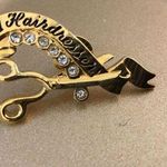 Rhinestone #1 Hair Dresser Pin! Gold Tone! Comes with a box Photo 0