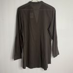 Tantrums Size L Tunic Top Brass Beaded Front Long Sleeve Split V Photo 10