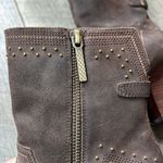 DONALD J. PLINER Vegas Brown Leather Studded Heeled Boots Size 7 Photo 9