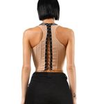 I am gia  tan brown corset cinch back logo top size Medium Photo 1