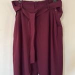 Tommy Hilfiger Burgundy High Waist Belted Tapered Pants Women's Size Large Photo 2