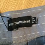 Pretty Little Thing  Charcoal Gray Pinstripe Woven High Waisted Cigarette Pants Photo 4