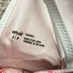 Aerie Floral Binding Longline Triangle Bikini Top Small Women’s Ballet Pink 9877 Photo 3