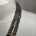 Talbots  Black Gold Grey Acrylic Plastic 2 Strand Adjustable Necklace Photo 5