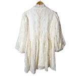 Sister Jane Sunstone Bow Dotted Puff Sleeve Mini Dress Size Medium Pearled Cream Photo 1