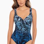 MiracleSuit It’s a Wrap One-Piece Underwire Swimsuit Blue Size US12 Photo 4