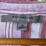 Marc New York  Women's Pink Striped 100% Linen Top Size M Photo 6