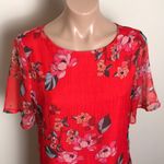 A New Day  Faux Wrap Ruffle Hem Red Floral Dress Target XS Photo 2