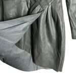 Saylor Veronicka Sage Green Faux Leather Faux Wrap Long Sleeve Mini Dress Sz XS Photo 9