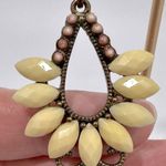 Light Yellow Cream Faceted Marquise Stone Chandelier Dangle French Wire Earrings Photo 1
