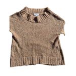 Ann Taylor LOFT M Lightweight Heathered Neutral Beige Half Sleeve Mohair Blend Sweater Photo 4