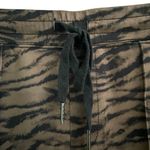 Pam & Gela Women's M H19 tiger cigarette track pant brown striped print joggers Photo 5