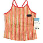 Insport Halter Tank Top Womens Medium F518 Coral Striped Print Halter Pullover Orange Photo 0