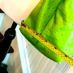 Kate Spade Lime Green Ostrich Leather Three Pocket Silver Chain Shoulder Bag Photo 7