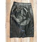 Vakko Black Leather Lined Back Slit Straight Pencil Skirt‎ sz 8 Photo 2