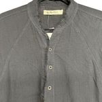 Free People  We the Free Summer Daydream Frayed Button Down Shirt Black Sz Medium Photo 2