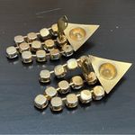 Unique Vintage  Unsigned Multicolored Stones Waterfalls Clip Statement Earrings Photo 9