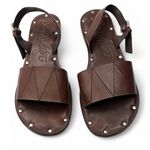 Brighton  Asbury Vacchetta Sandals 6 Women's Leather Artisan Slingback Flat Photo 1