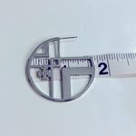 Tory Burch  Silver Chevron Hoop Statement Earrings Photo 5