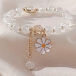 Daisy Gorgeous Cracked Glass Beaded  Pendant Bracelet Photo 0