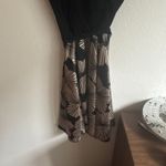 XOXO Collection Black Ruched Collared Short Sleeve Dress Floral Skirt Size S Photo 5