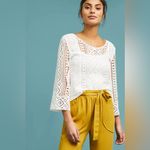 Anthropologie  Shavonne White Lace Blouse size Medium‎ NWT Photo 4