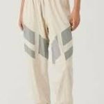 Outdoor Voices NWT  Womens Pants Eggshell & Granite High Waist Pull On Size L Photo 0