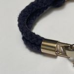 Talbots  Gold Tone Metal / Blue Cloth Bracelet Photo 3