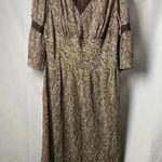 Dress Barn WOMENS SIZE 20W LONG FLOWY BROWN DESIGN WITH EYELET LACE INSET… Photo 0