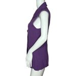 Bryan Bradley Sweater Womens Small Purple Vest Sleeveless Button Front Collar Photo 2