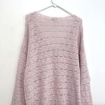 American Eagle  AE Light Baby Pink Chunky Knit Open Weave Oversized Tunic Sweater Photo 12