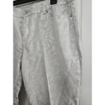 Chico's 1.5 Platinum Denim US 10 Silver Foil Leopard Print Capri Cropped Jeans Photo 1