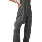 Jumpsuit Spaghetti Strap Casual Loose Fit Overalls Romper Gray Women Size Medium Photo 0