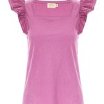 Nation LTD Cameo Square Neck Ruffle Sleeve Pink Blouse Size Medium Photo 0