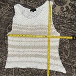 Rag and Bone  Women’s Size L White Tan Knit Lizette Striped Loose Sweater Tank Top Photo 6