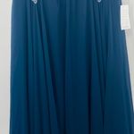 XScape NEW Navy Lace Chiffon Illusion Cap Sleeve Formal Evening Gown 12 Large Photo 12