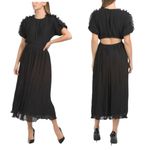 Endless Rose Chiffon Plisse Back Cutout Maxi Dress Sz S oversized Photo 1