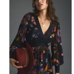 Anthropologie Maeve Floral Chiffon Blouse Open Back Tunic Cottagecore US 4 NWT Photo 0