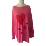 Chico's Chico’s Big Heart Pink Pullover Sweater Lightweight Valentine’s Day Size XL Photo 8