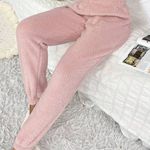 SheIn Pink Fuzzy Lounge Pants Photo 3