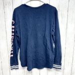 Hollister Y2K Top Women Large Graphic Tee Navy Printed Long Sleeve Stripe Cuff Photo 4