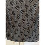 Womens Black White Zig Zag Pattern Button Down Shirt Long Sleeve Photo 4