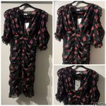 ZARA NWT Black Ruched Rose Floral Mini Dress
Size S Photo 5