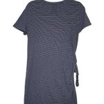 Vince  Classic Short Sleeve Stripe Side Tie T-Shirt Mini Dress Blue White Small Photo 9