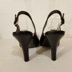 Liuid Shoes Black Leather Upper Slingback Peep Heel Size 6 Photo 5