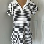 YPB Abercrombie Neoknit Striped Collared Dress Black Size M Photo 3